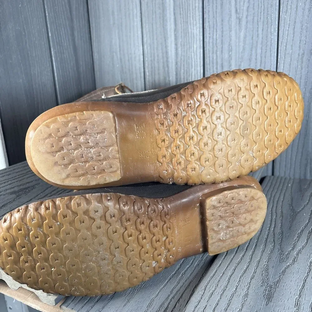 Vintage LL Bean Boots Men's 10 M Brown Leather Duck Hunting Tall 12